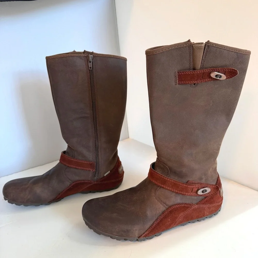 Merrell Haven Waterproof Boots Cinnamon Brown Leather Mid-Calf 7.5 Gorpcore